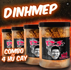 [COMBO 4 HŨ] bánh tráng DINHMEP HÀNH PHI CAY