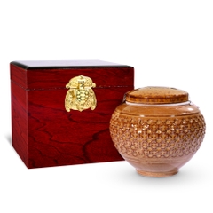 Mật ong hồng sâm núi Jiri (lọ gốm)