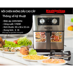 Nồi chiên không dầu Hachimitsu 8 lít HC688