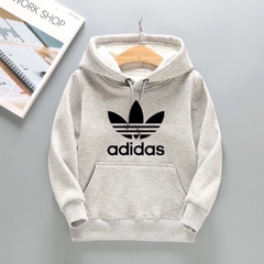 Áo khoác nỉ hoodie cho bé hình in logo adidas,thời trang thu đông dành cho bé từ 2 đến 7 tuổi