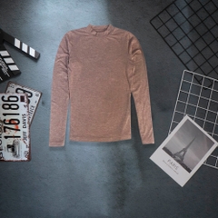 Áo giữ nhiệt nữ màu trơn, áo thun giữ nhiệt nữ dài tay trơn cổ tròn 3 phân màu cơ bản - Tím hồng