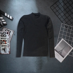 Áo giữ nhiệt nữ màu trơn, áo thun giữ nhiệt nữ dài tay trơn cổ tròn 3 phân màu cơ bản - Đen