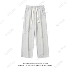 Quần ống suông nữ Nettovi, Quần nỉ nữ dáng dài form rộng co dãn tốt - Trắng