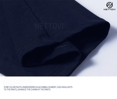 Quần ống suông nữ Nettovi, Quần nỉ nữ dáng dài form rộng co dãn tốt - Xanh than