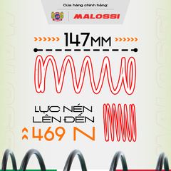 Lò xo trụ 10% thép hợp kim Malossi dành cho Honda 150 cho xe Air Blade/ Vario/ Click/ SH/ PCX