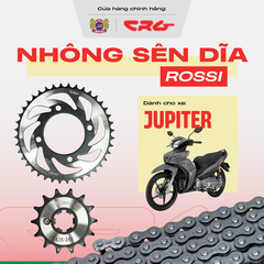 Bộ Nhông Sên Dĩa xe máy dớt bóng thép hợp kim 20Cr CRG Rossi cao cấp cho xe Jupiter Fi
