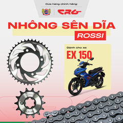 Bộ Nhông Sên Dĩa xe máy dớt bóng thép hợp kim 20Cr CRG Rossi cao cấp cho xe EX 150