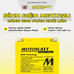 Bình điện phân khối lớn Motobatt Quadflex 12V 14Ah dòng khủng bảo hành 12 tháng chính hãng