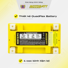 Bình điện phân khối lớn Motobatt Quadflex 12V 10,5Ah  hỗ trỡ nhiều dòng xe bảo hành 12 tháng chính hãng