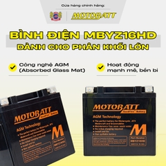 Bình điện phân khối lớn Motobatt Quadflex 12V 16,5Ah dòng khủng khủng bảo hành 12 tháng chính hãng