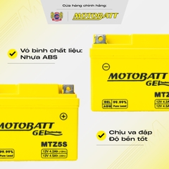 Bình điện Gel Motobatt bình lùn độ bền cao chống rò bảo hành 18 tháng bình điện vàng chính hãng