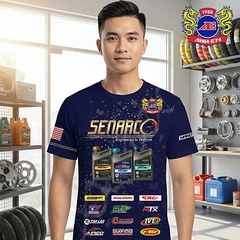 Áo Thun Nam Cổ Tròn SENARCO Phong Cách Thể Thao & Đường Phố Màu Xanh Dương