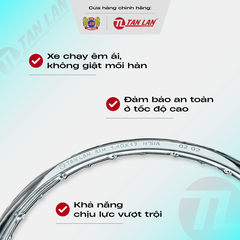 Niềng Xe Máy đời 02 Hợp Kim Thép Cao Cấp Tanlan Xi Mạ 3 Lớp Chống Rỉ Sét Siêu Bền Bản 1.4-1.6 Vành 17 Inch