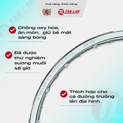 Niềng Xe Máy đời 02 Hợp Kim Thép Cao Cấp Tanlan Xi Mạ 3 Lớp Chống Rỉ Sét Siêu Bền Bản 1.4-1.6 Vành 17 Inch