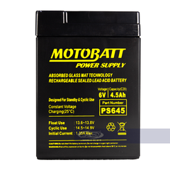 BÌNH MOTOBATT - PS645 (6V - 4.5A) - MTB-PS645
