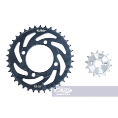 BỘ NHÔNG DĨA CRG RAIDER MÀU ĐEN  38T-14T