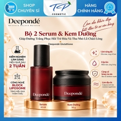 Bộ 2 Dưỡng Trắng Phục Hồi Trẻ Hóa, Thu Nhỏ LCL Deepondé Glutathione Cream + Serum Ampoule Deeponde