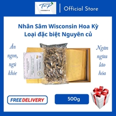 [Chính hãng] Nhân Sâm Wisconsin Hoa Kỳ (Sâm Mỹ), Loại đặc biệt 6 tuổi – Nguyên Củ 500g: Tăng Sức Đề Kháng, Bồi Bổ Cơ Thể