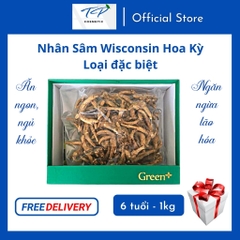 [Chính hãng] Nhân Sâm Wisconsin Hoa Kỳ (Sâm Mỹ), Loại đặc biệt 6 tuổi – Nguyên Củ 1kg: Tăng Sức Đề Kháng, Bồi Bổ Cơ Thể