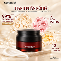 Bộ 2 Dưỡng Trắng Phục Hồi Trẻ Hóa, Thu Nhỏ LCL Deepondé Glutathione Cream + Serum Ampoule Deeponde