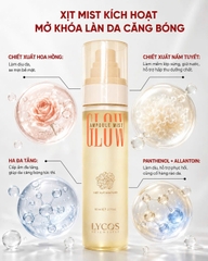 Xịt Cấp ẩm Lycos Scientific Glow Ampoule Mist 80ml Xịt Dưỡng Căng Bóng Chiết Xuất Nấm Tuyết,Cấp Ẩm Mướt tức thì