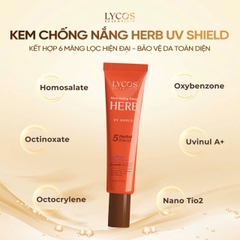 Kem Chống Nắng Kiểm Soát Dầu Lycos Berb UV Shield SPF 50+ PA ++++ kiểm soát bóng nhờn hiệu quả