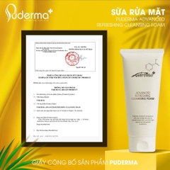 [Chính hãng] Sửa Rửa Mặt Cao Cấp Hàn Quốc PUDERMA ADVANCED REFRESHING CLEANSING FOAM 120ml.