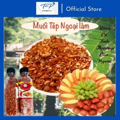 Muối Tép Ngoại Làm, Muối tôm sấy khô : Tép, Muối nguyên chất. Vừa vị không mặn không cay. Ăn kèm trái cây