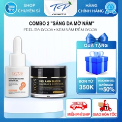 Combo Sáng Da Mờ Nám Lycos : Tinh chất Peel Da Lycos + Kem Nám Đêm Lycos - Xóa nhăn, nám tàn nhang