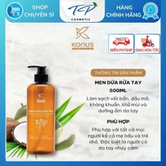 Men Dừa Rửa Tay Thiên Nhiên Konus Homecare 500ml – Lên Men Tự Nhiên, Dịu Da, Không Gây Khô Tay