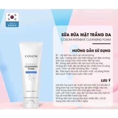 Sữa Rửa Mặt Trắng Da Hàn Quốc COSOM INTENSIVE CLEANSING FOAM: Sạch sâu – Dưỡng ẩm – Giữ da mịn màng.