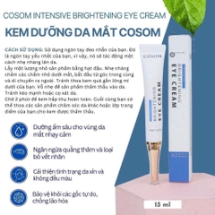 Kem Dưỡng Da Mắt COSOM INTENSIVE BRIGHTENING EYE CREAM (15ml) : giảm nhăn, thâm quầng, bọng mắt