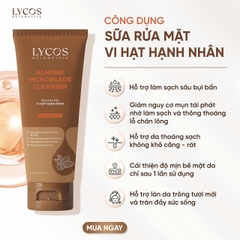 [Nâng cấp] Gel Rửa Mặt Lycos Clean & Light - Sữa Rửa Mặt Vi hạt hạnh nhân, Phù Hợp Cho Da Dầu Mụn