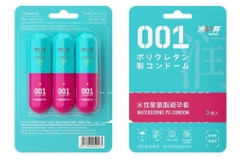[Vỉ 3v] bao Cao Su Siêu Mỏng 001mm Delay Xanh Hồng 1000mg Gel
