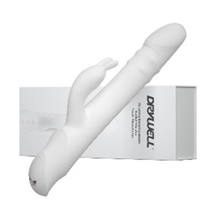 Máy Rung Tai Thỏ Trắng Ngà Có Hạt Xoay Kích Thích - Rabbit White - Phiên Bản Hot Nhất Drywell