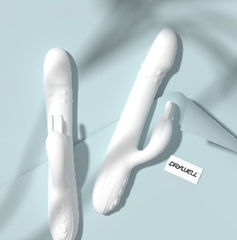 Máy Rung Tai Thỏ Pro Có Hạt Xoay Kích Thích - Rabbit White Pro - Phiên Bản Cải Tiến Mới