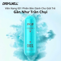[Vỉ 3v} Bao Cao Su Viên Nang 800mg Gel Siêu Mỏng Xanh Xanh C-40