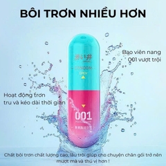 [Vỉ 3v] bao Cao Su Siêu Mỏng 001mm Delay Xanh Hồng 1000mg Gel
