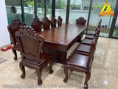 Bàn Ăn Nguyên Khối(Phun màu óc chó)