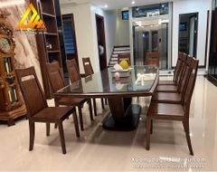 Bàn ăn 8 Ghế Hiện Đại gỗ sồi