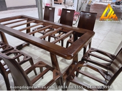 Bàn Ăn 8 Ghế(Bàn Đá + Ghế Đệm Da)