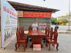 Bộ Bàn Ăn 10 Ghế Nguyên Khối(Bán Về Gia Lâm HN)