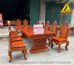 Bộ Bàn Ăn 12 Ghế 3m2 x 1m (Nguyên Khối bán về Nam Định)