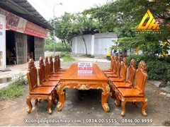 Bàn Ăn Dát Vàng 12 Ghế Louis(Bán về Thanh Hoá)
