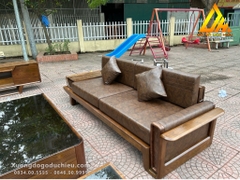 Combo Sofa Kệ Tivi gỗ óc chó(Lào Cai)