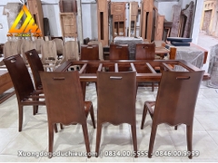 Bàn Ăn 8 Ghế(Bàn Đá + Ghế Đệm Da)