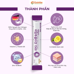 Liệu trình 3 tháng căng bóng - BỘT UỐNG GOINBE DAILY HYALU COLLAGEN VỊ CHANH - 1500MG