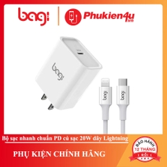 Bộ sạc nhanh chuẩn PD sạc 20W dây Type-c to Lightning Bagi (CB-PD20n-I)