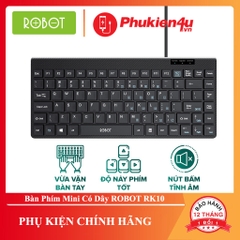 Bàn Phím Mini Có Dây ROBOT RK10 Nút Bấm Tĩnh Âm Không Gây Ồn - Nhỏ Gọn Thuận Tiện Mang Theo