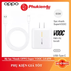 Bộ Sạc Nhanh OPPO Reno ACE Super VOOC 2.0 65W - Cáp USB-C